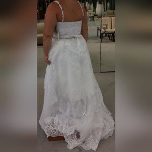 Alfred Angelo wedding dress, size 14, candle light white, 2 in 1 dress